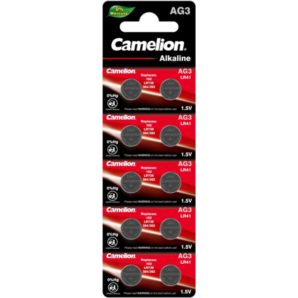 Батарейка CAMELION AG3 BP10 G03 щелочная 1 шт. 111573 - фото 5773