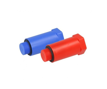 Комплект длинных полипропиленовых пробок с резьбой 1/2" (красная + синяя) 112810