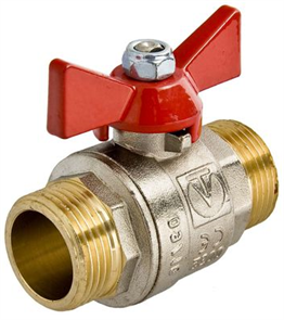 Кран шар. BASE, рукоятка бабочка 3/4" нар.-нар. 111528