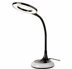 Светильник светод. настольный черный+сенсор. вкл, 3 упр. яркости RGB 8вт GENERAL(паставка круг.) 113671